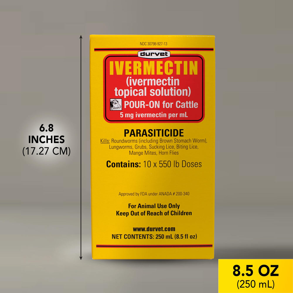 Durvet 250ml packaging presented for ready-to-use cattle dewormer