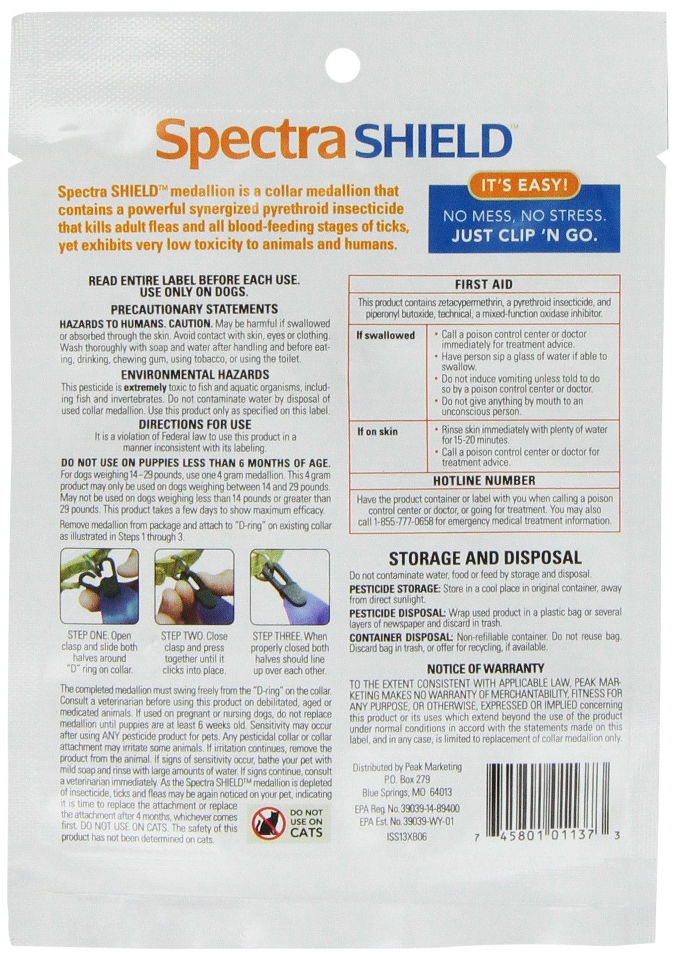 Durvet Spectra Shield small dog wearing collar demonstrates extended protection and comfort.