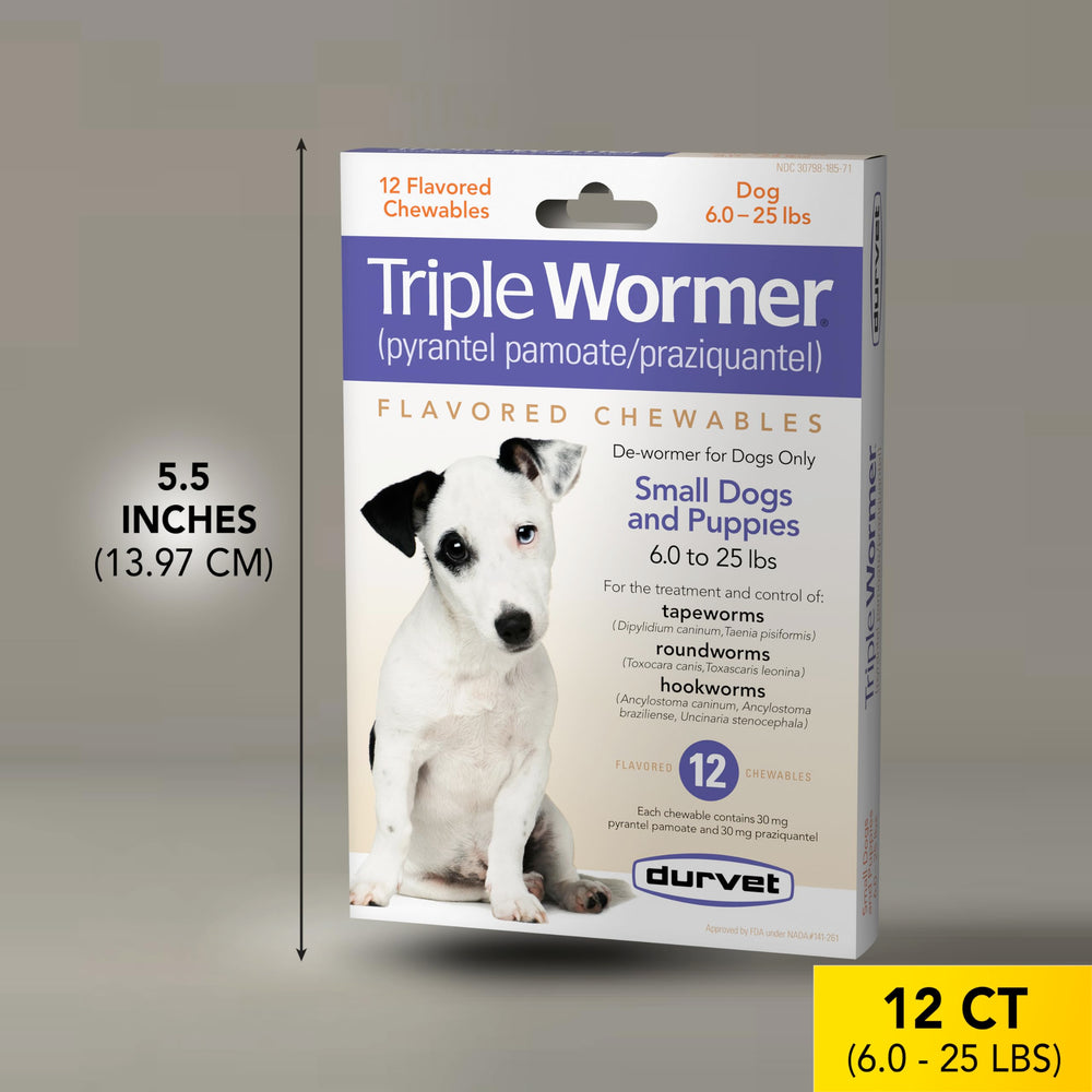 Durvet Triple Wormer packaging with dosing instructions