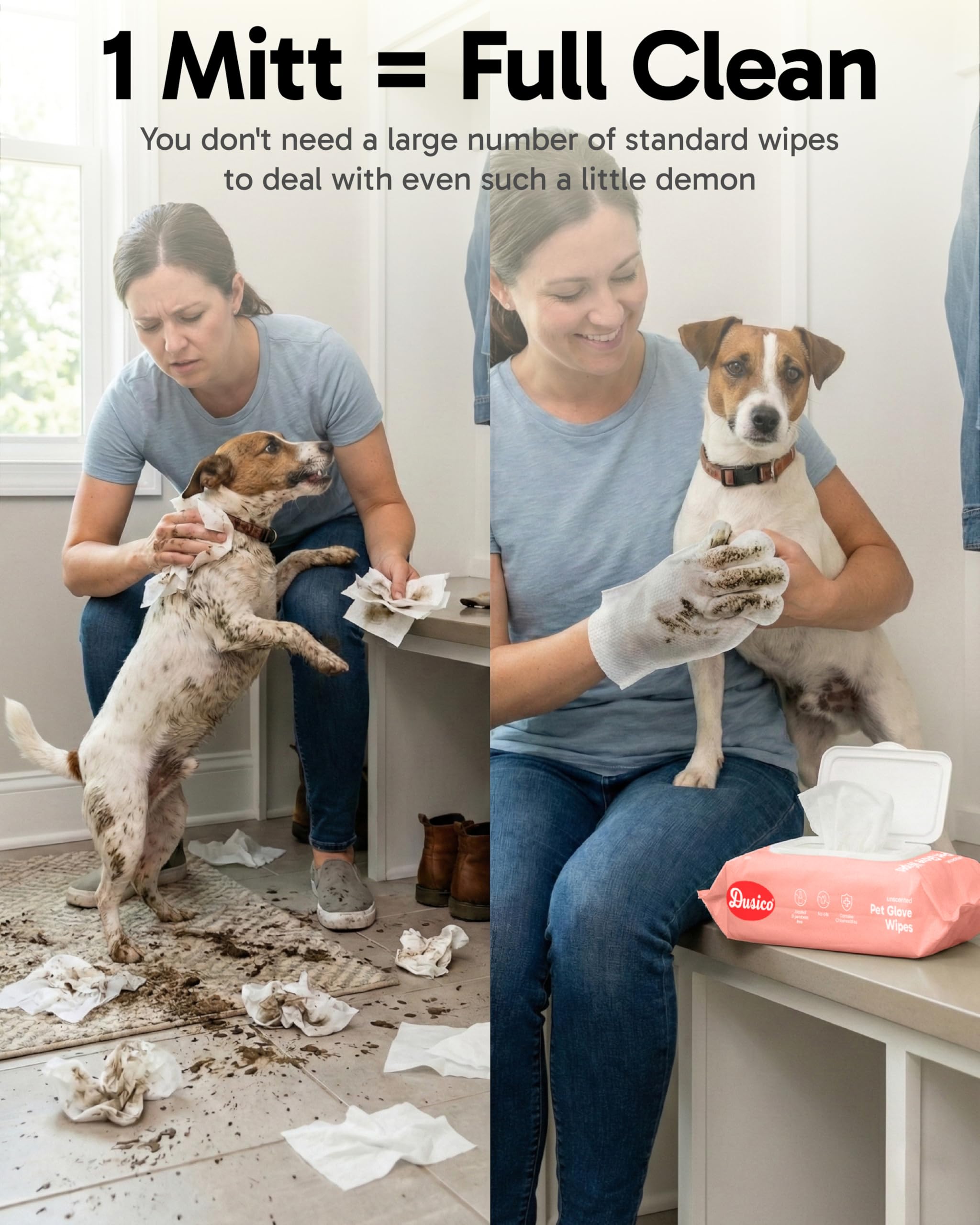 Dusico extra-thick glove provides durable cleaning for mud and stubborn messes