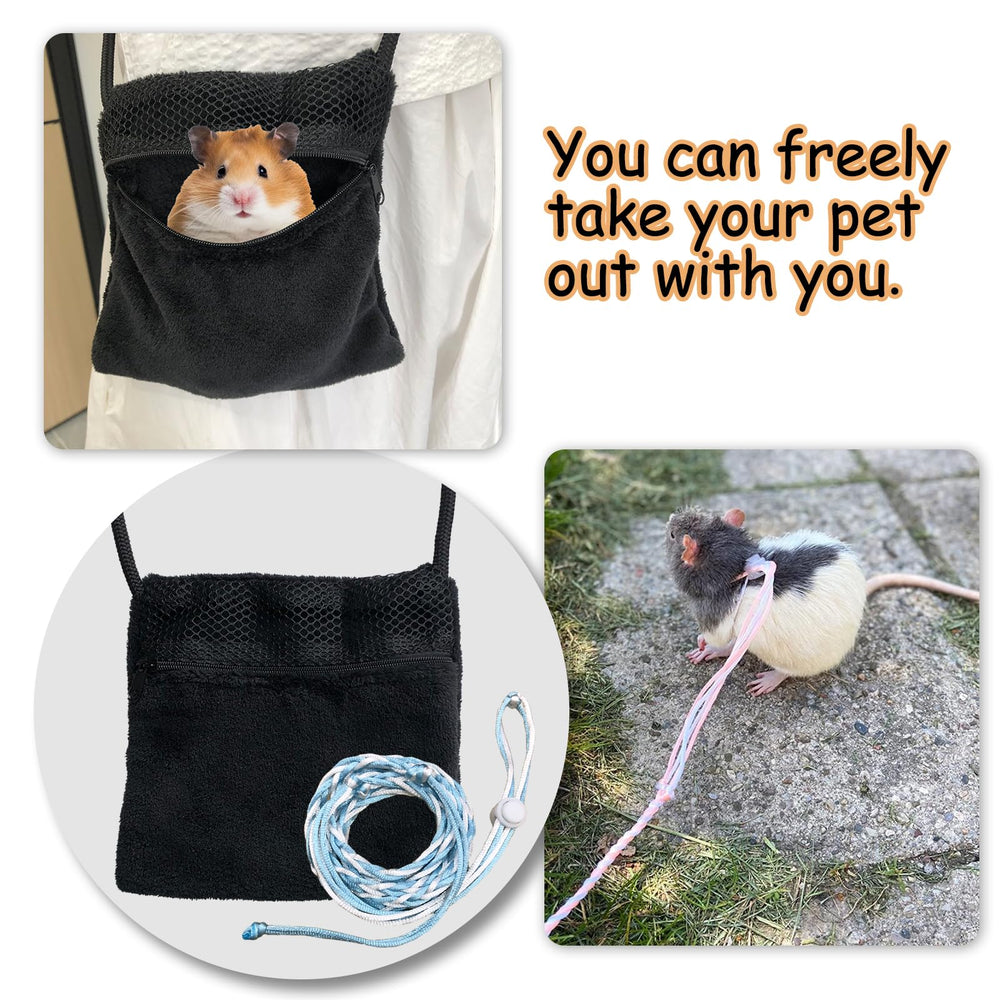DVDKOLA two pouch two leash set for convenient daily travel with small pets