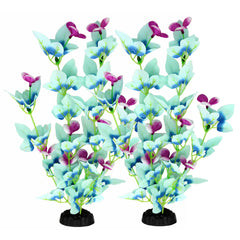 DVHEY 16inch silk aquarium plants in white and blue add natural color and calm ambiance.