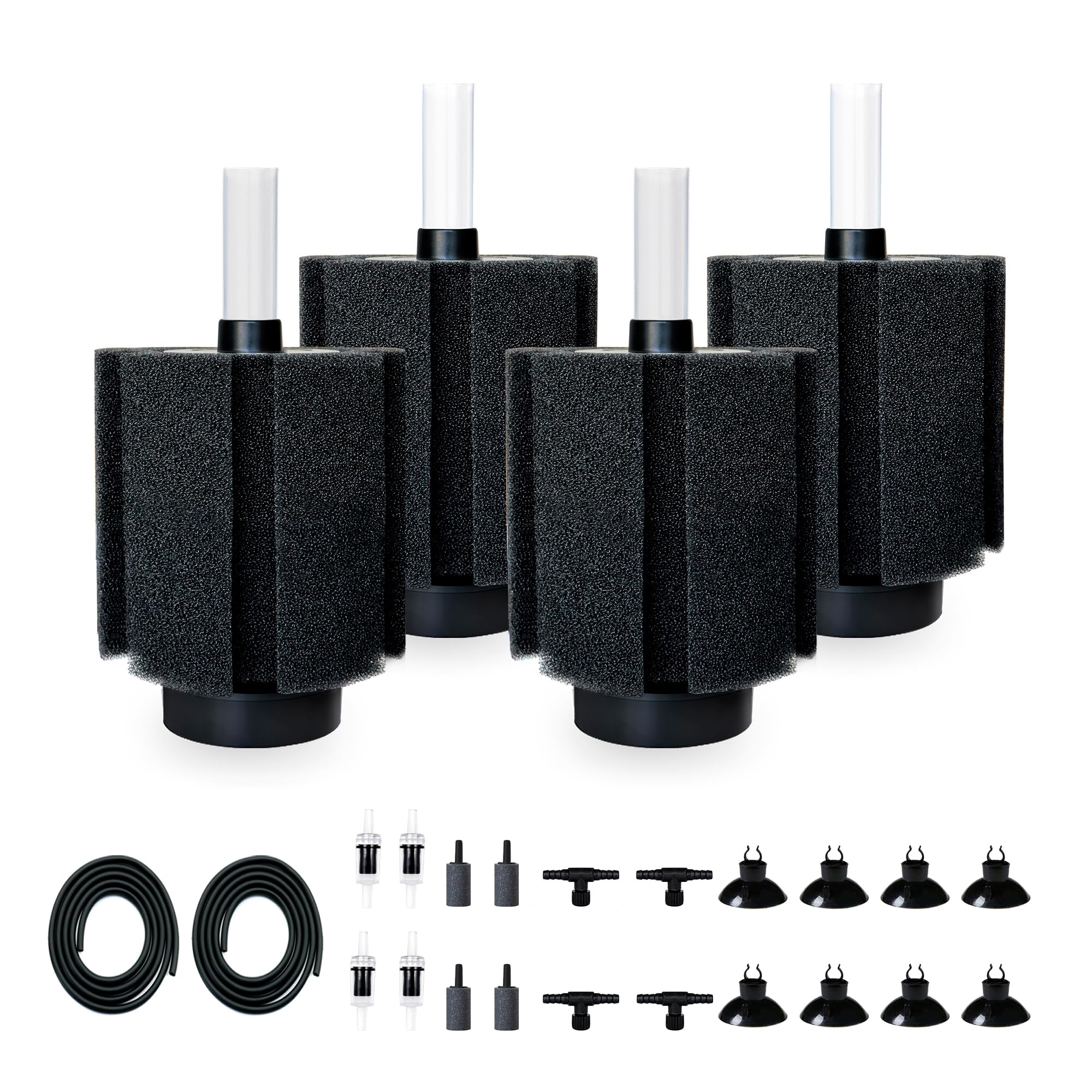DVHEY 4-pack sponge filter for 70-80 gallon tanks with gentle filtration