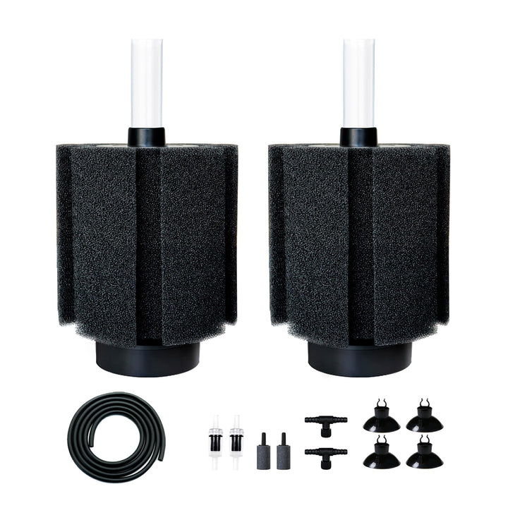 DVHEY aquarium sponge filter assembly with dual media for clear water.