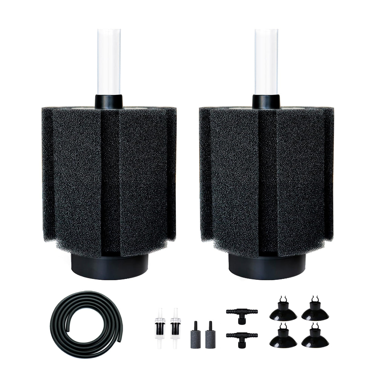 DVHEY aquarium sponge filter assembly with dual media for clear water.