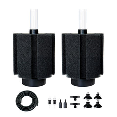 DVHEY aquarium sponge filter assembly with dual media for clear water.