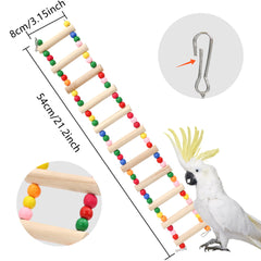 DVHEY wooden bird ladder beads add color and enrichment for climbing play.