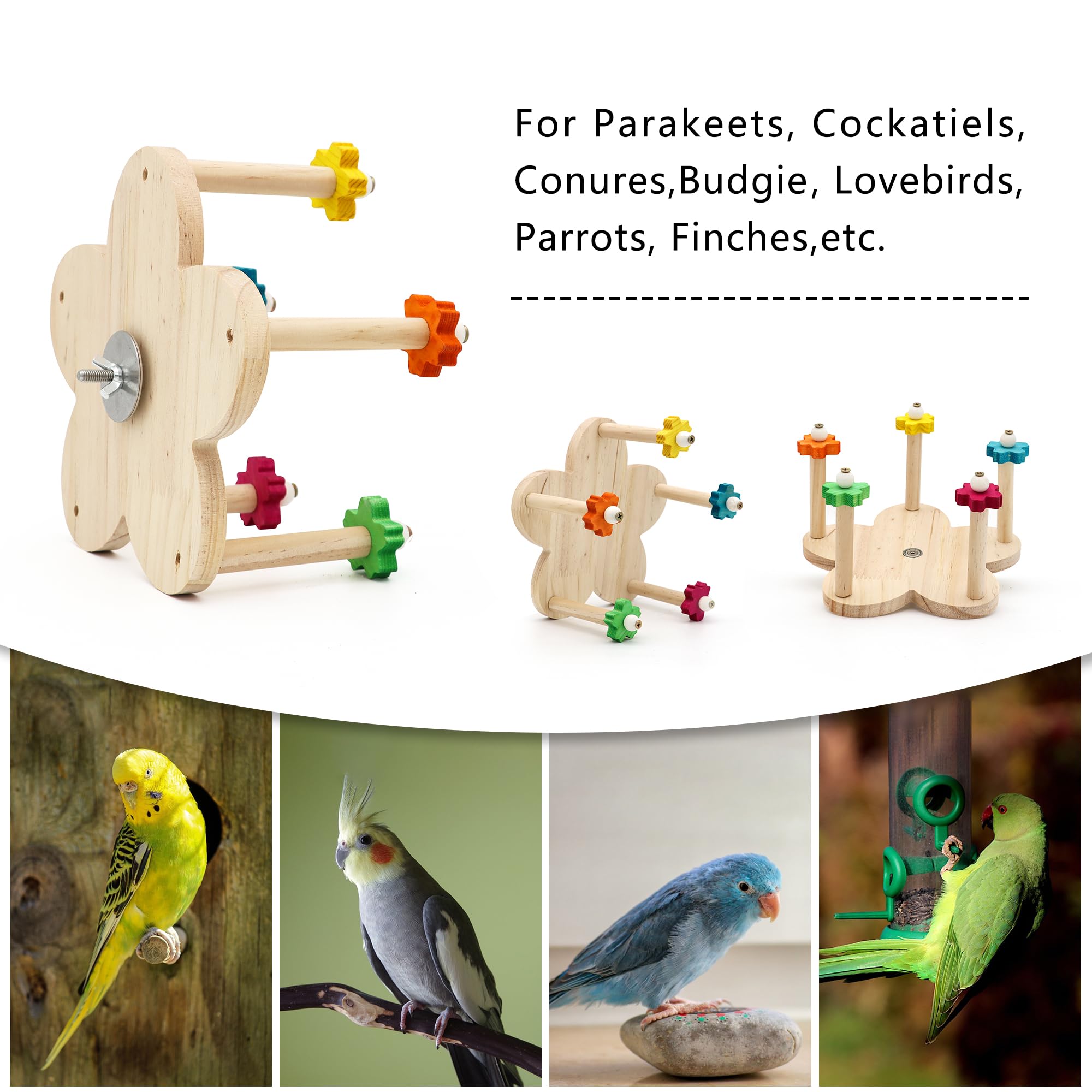 DVHEY natural wood bird toy supports beak maintenance through regular chewing.