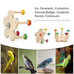 DVHEY natural wood bird toy supports beak maintenance through regular chewing.
