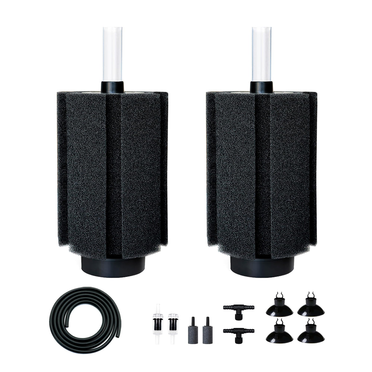 DVHEY sponge filter assembly for large aquariums promotes smooth water and quiet operation.