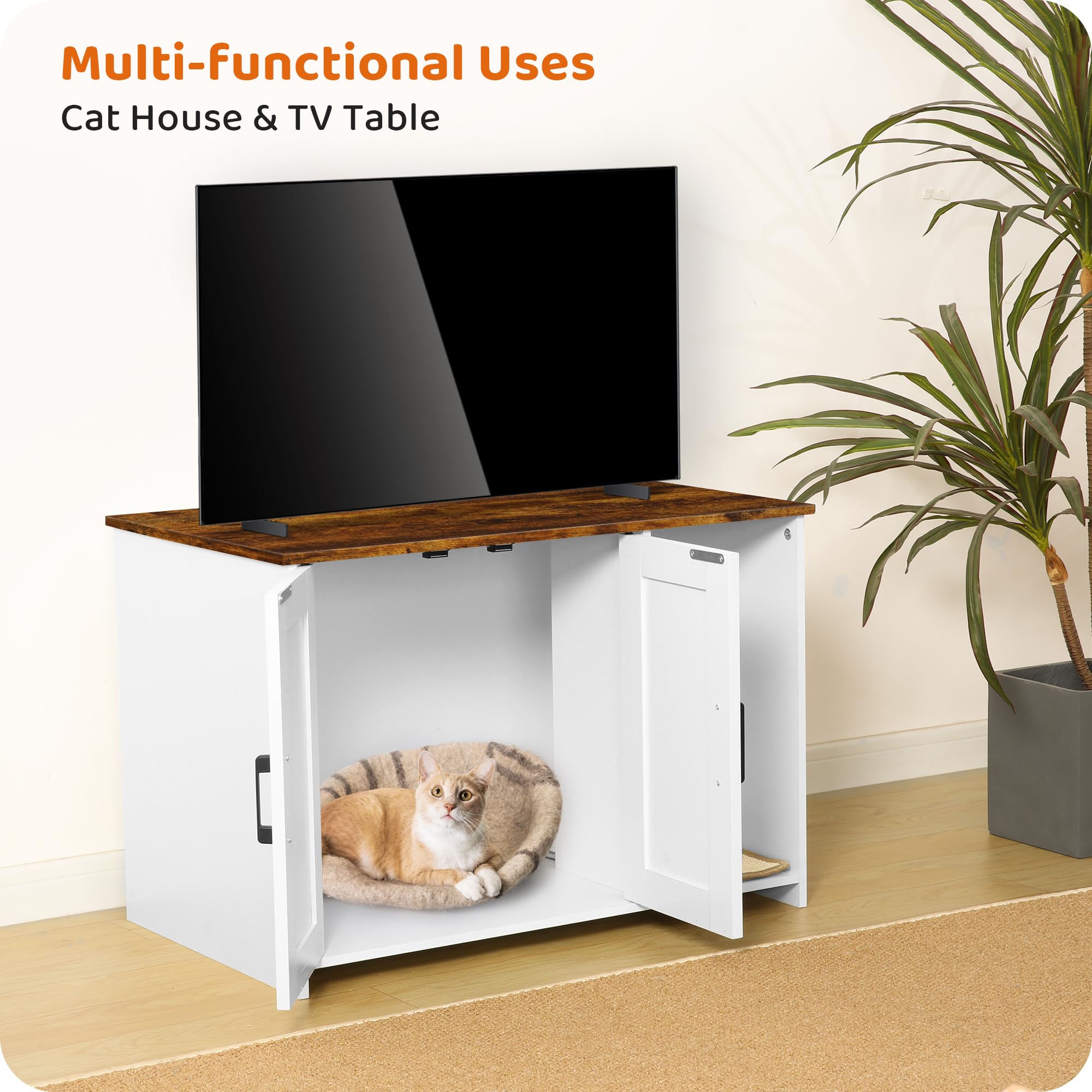 Dwanton cat washroom interior dimensions fit most litter boxes