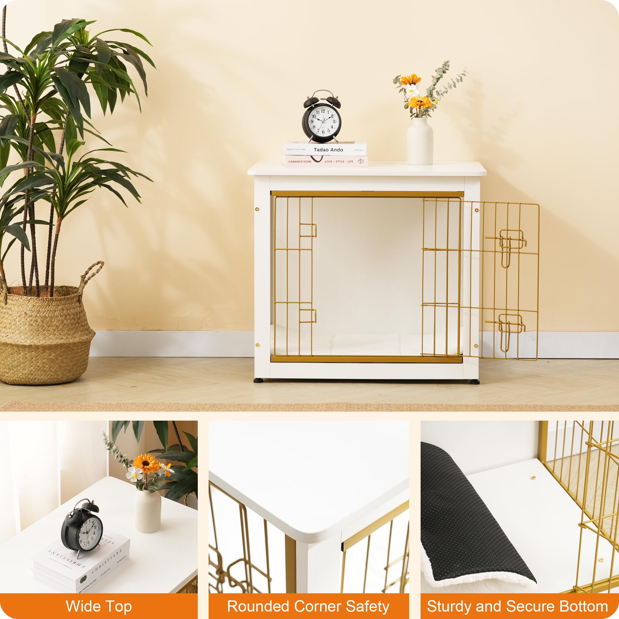 Dwanton dog crate adjustable feet stabilizing on uneven floor