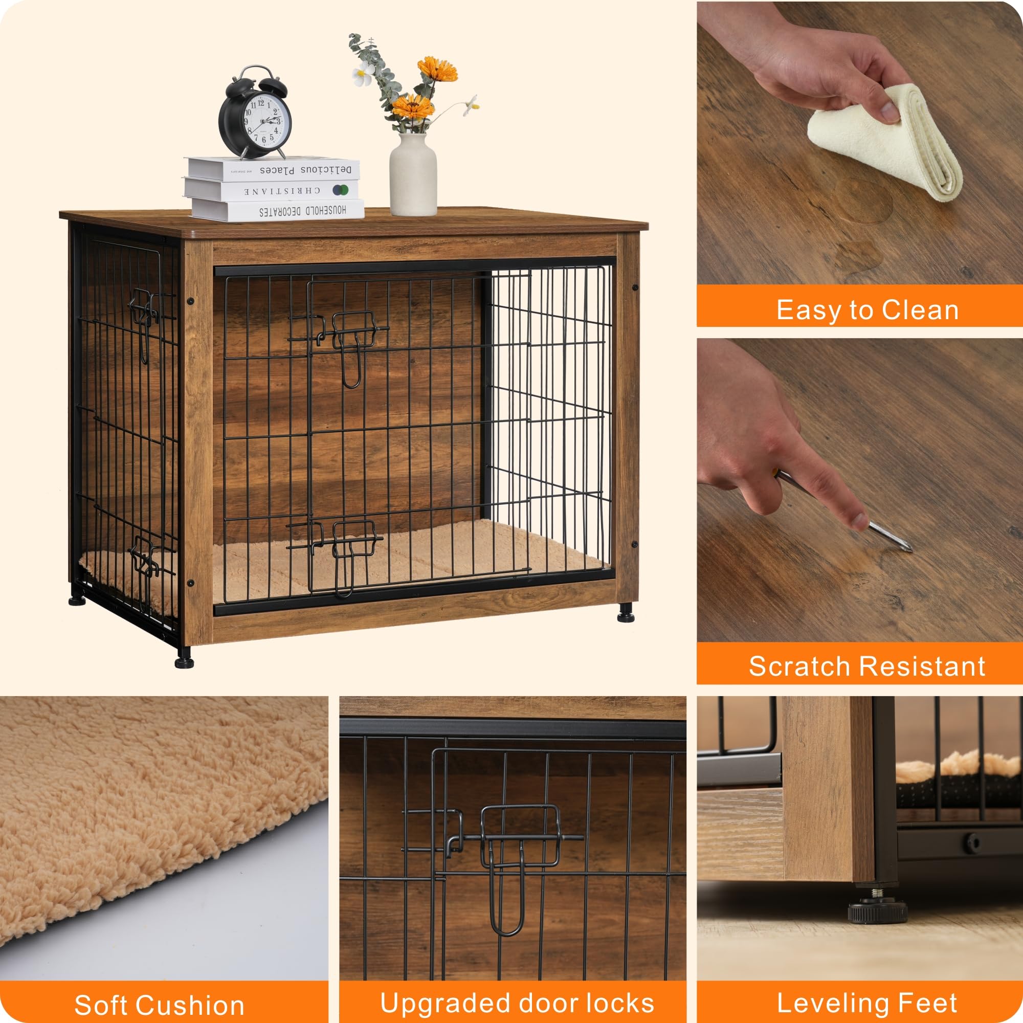 DWANTON crate cushion inside for warm, comfortable sleep.
