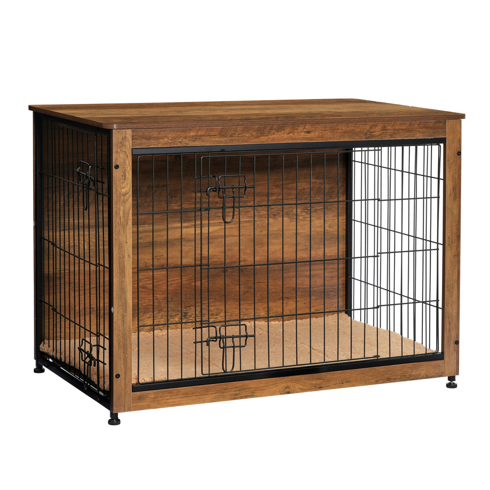 Dwanton dog crate furniture with double doors for easy access and secure housing.