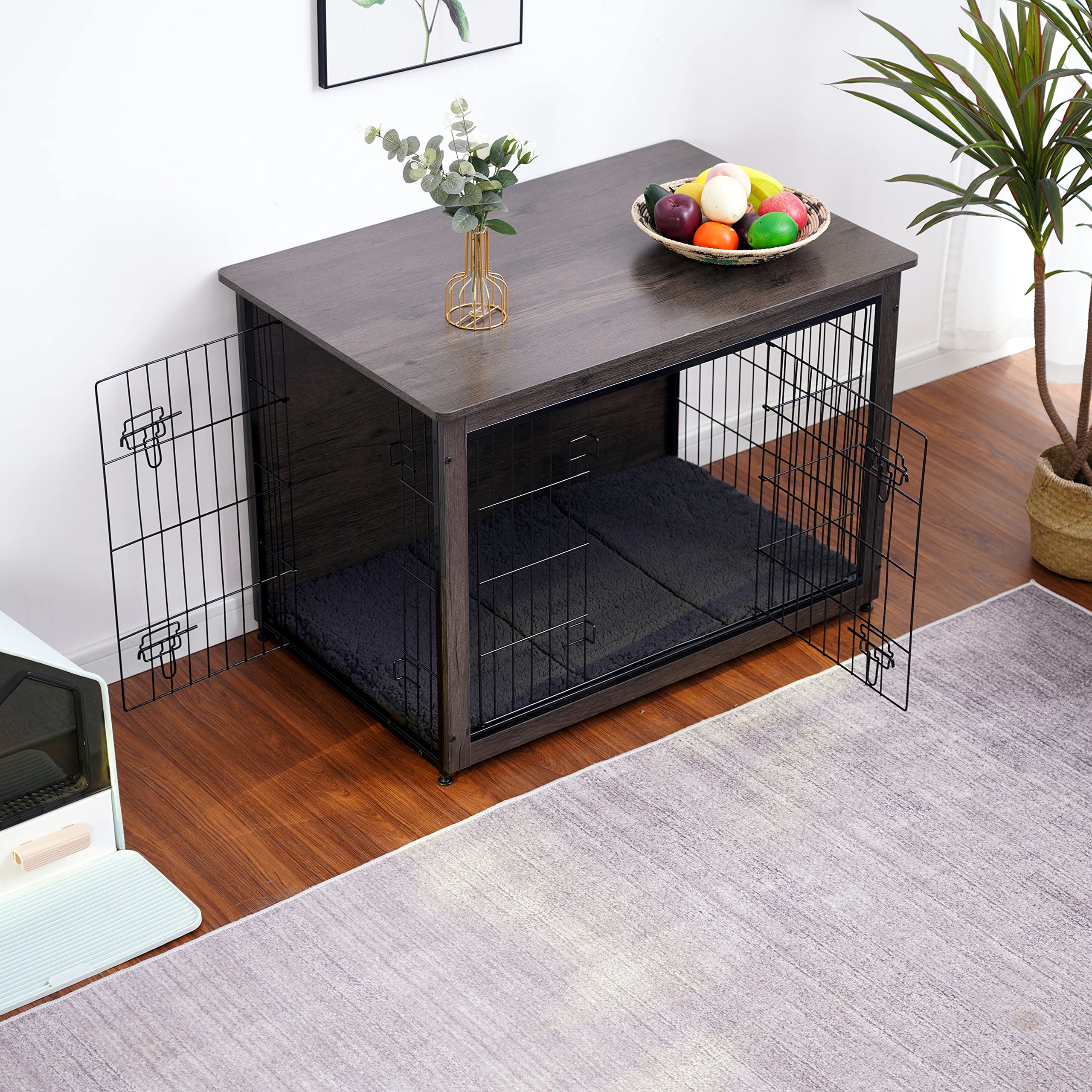 Dwanton dog crate with double doors for easy access to your pet.