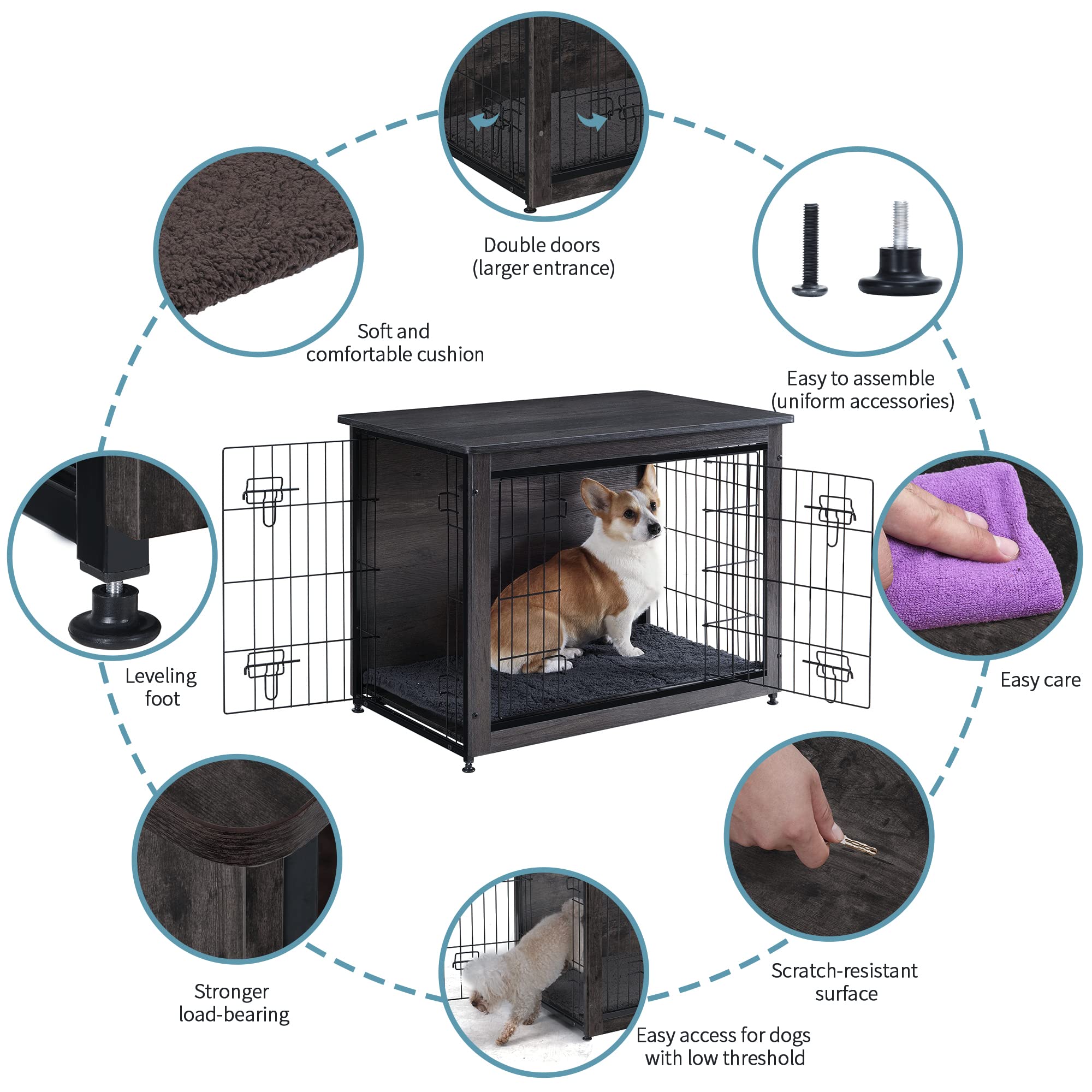 Dwanton adjustable feet keep the unit stable on uneven floors.