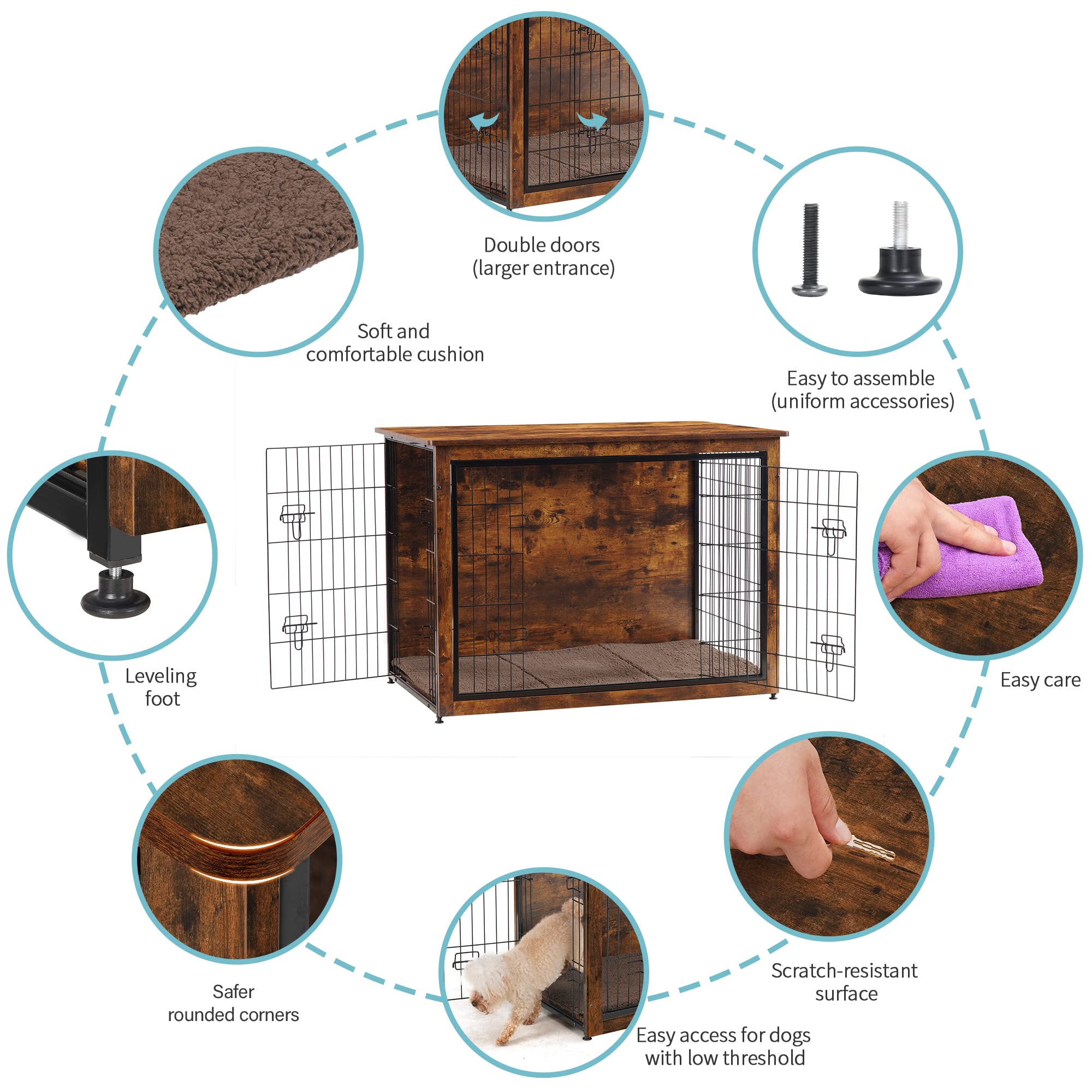 Dwanton adjustable feet keep the unit stable on uneven floors.