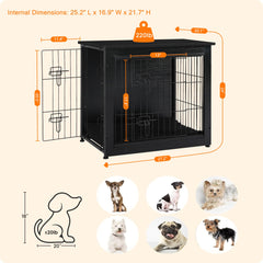 Dwanton dog crate furniture closed doors keeps a neat, secure space
