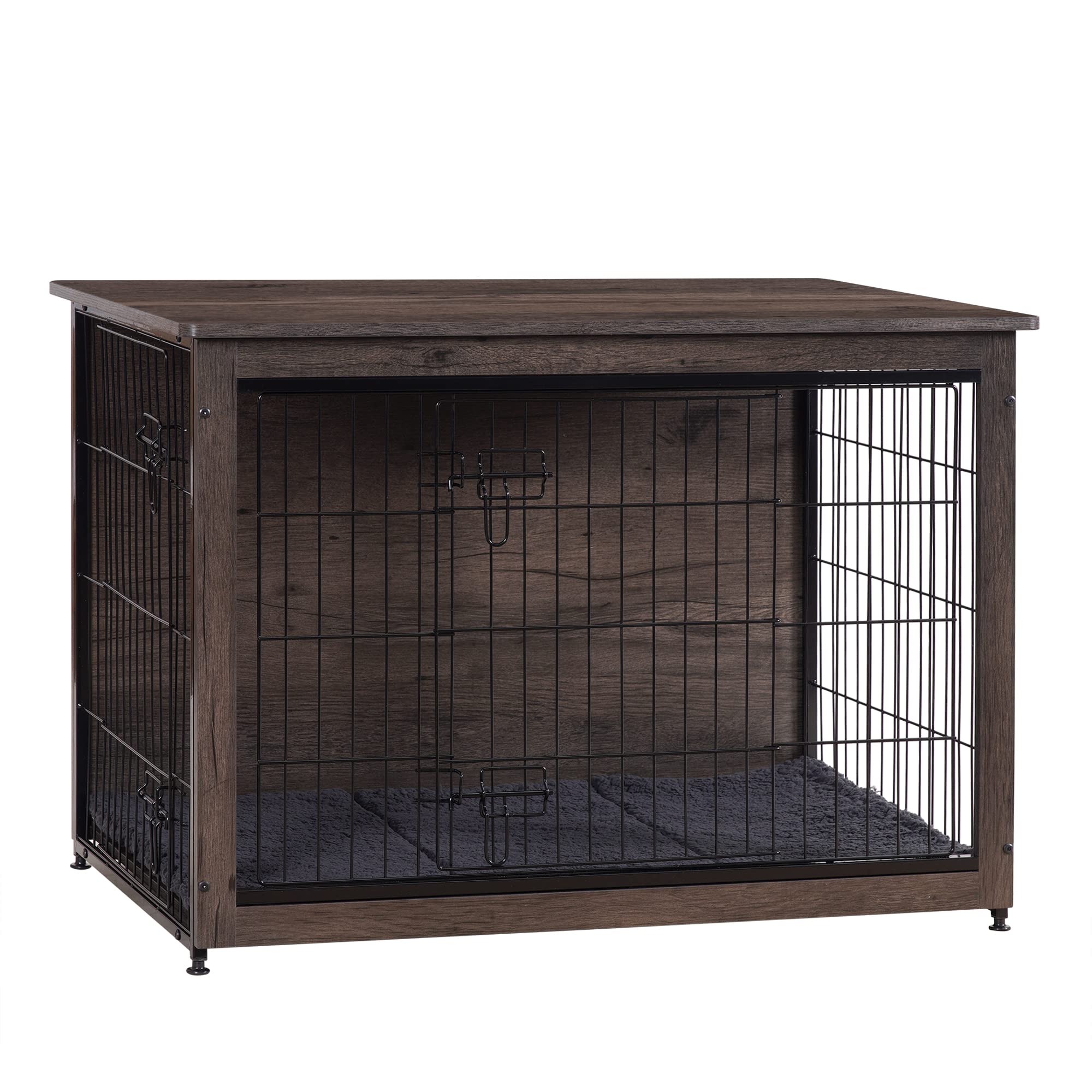 Dwanton dog crate furniture with cushion top view, adds simple surface space for decor.