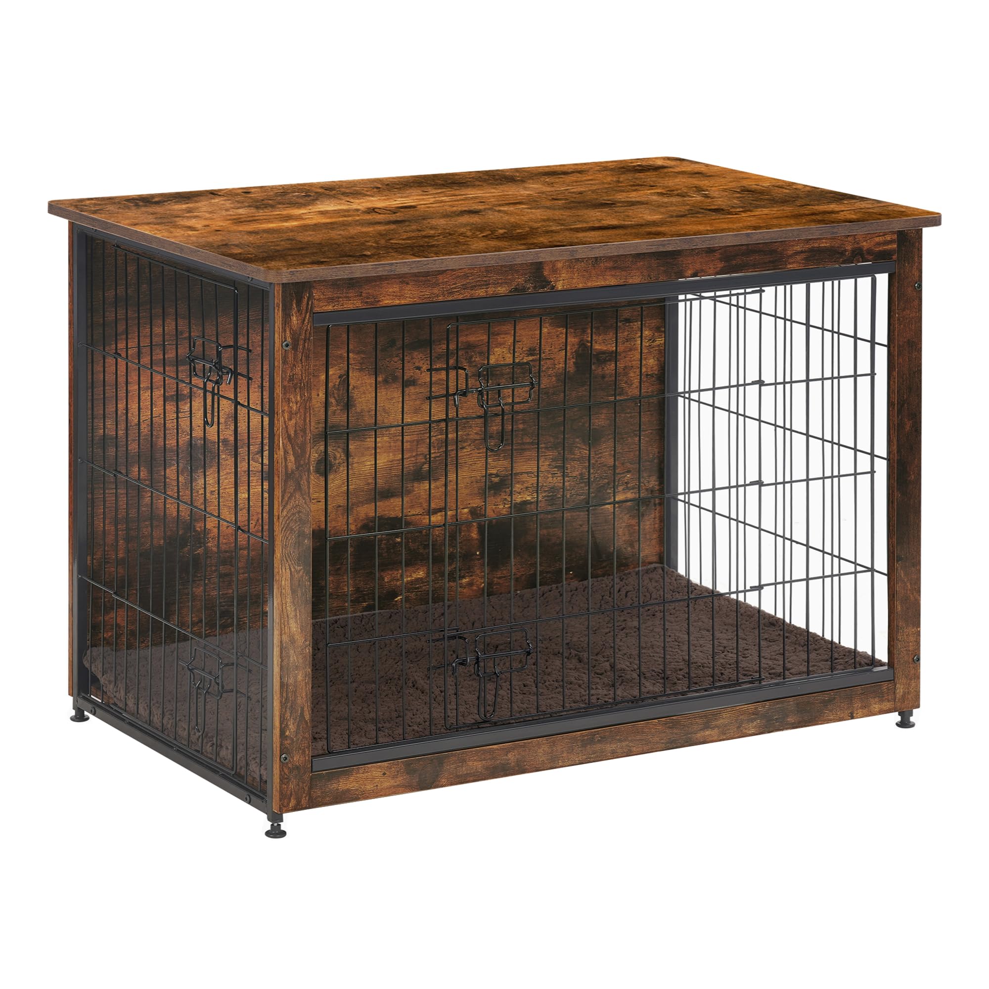 Dwanton dog crate furniture with cushion offers a cozy interior for pets.