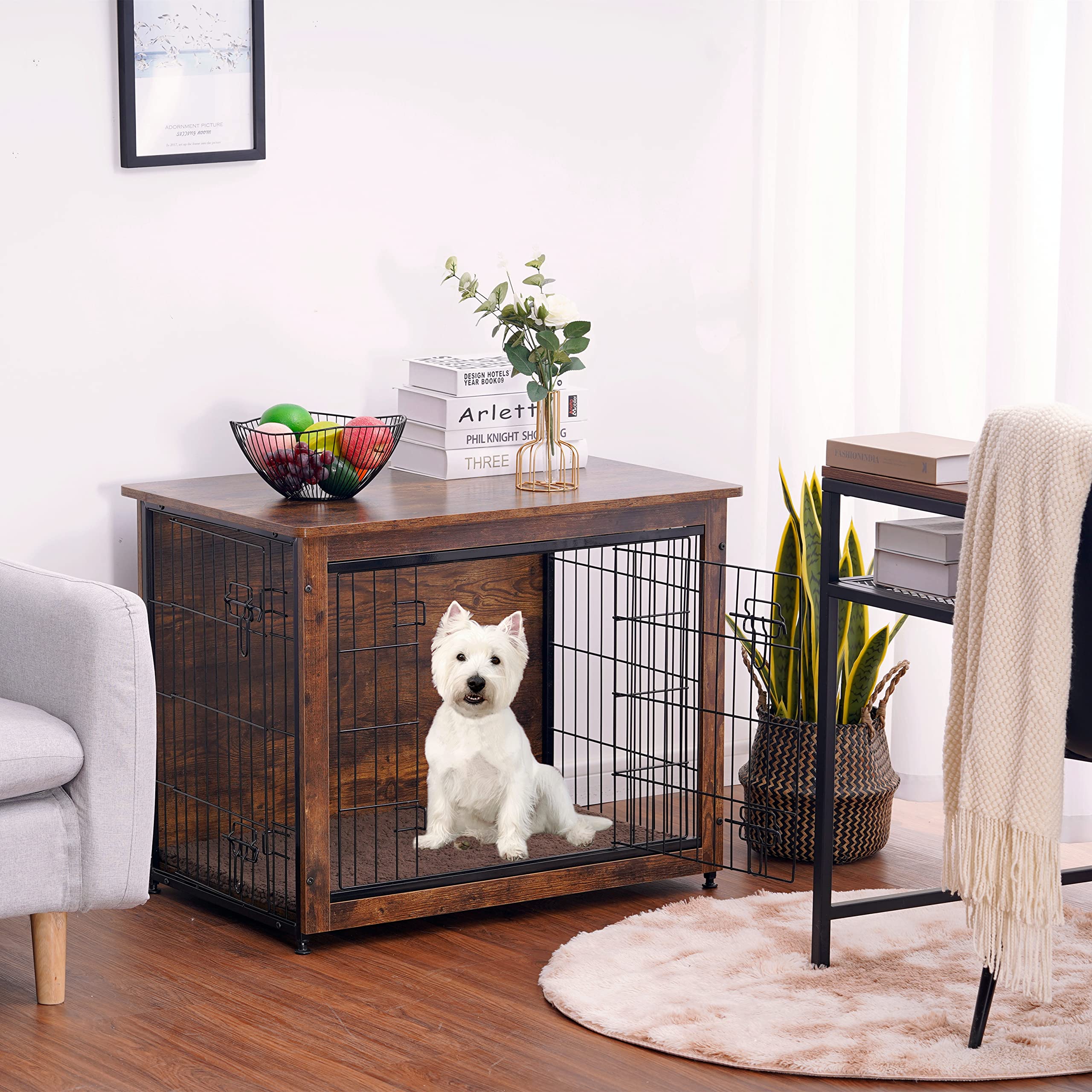 Dwanton crate with cushion showing cozy resting space for pets