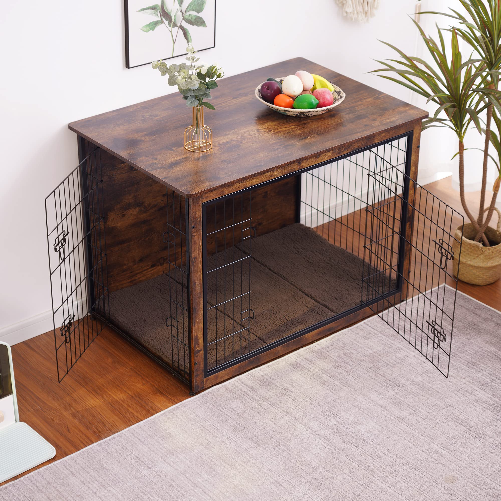 Dwanton double doors design offers easy pet entry and quick cleaning.