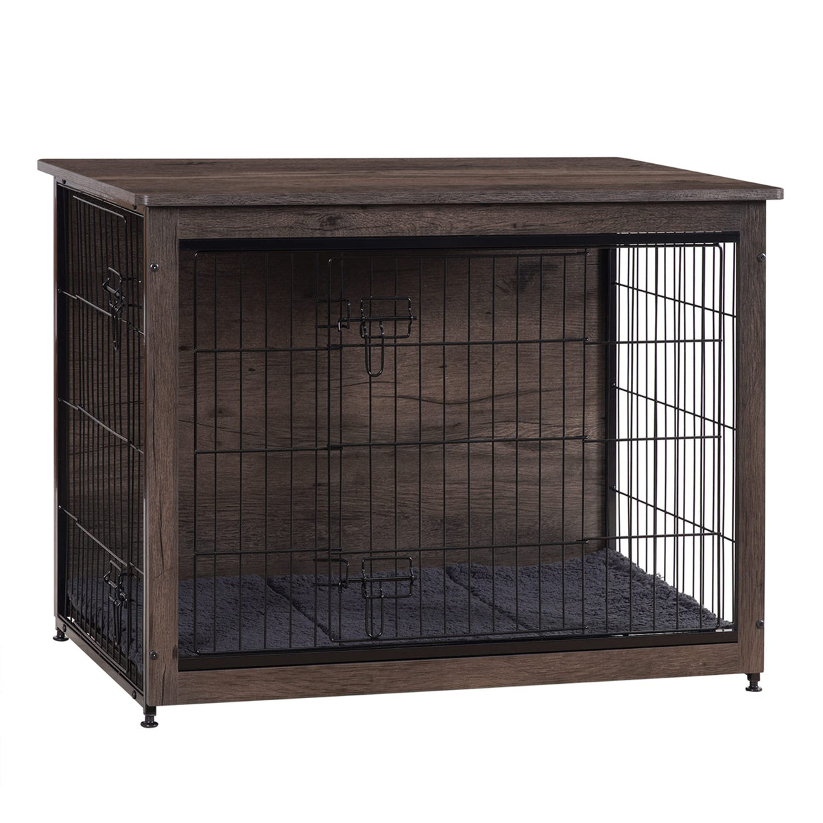 Dwanton dog crate furniture double doors enable easy access and quick outings.