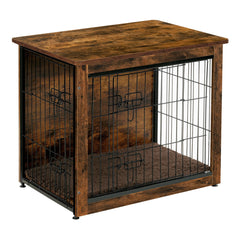 Dwanton dog crate furniture with double doors for easy access and neat placement
