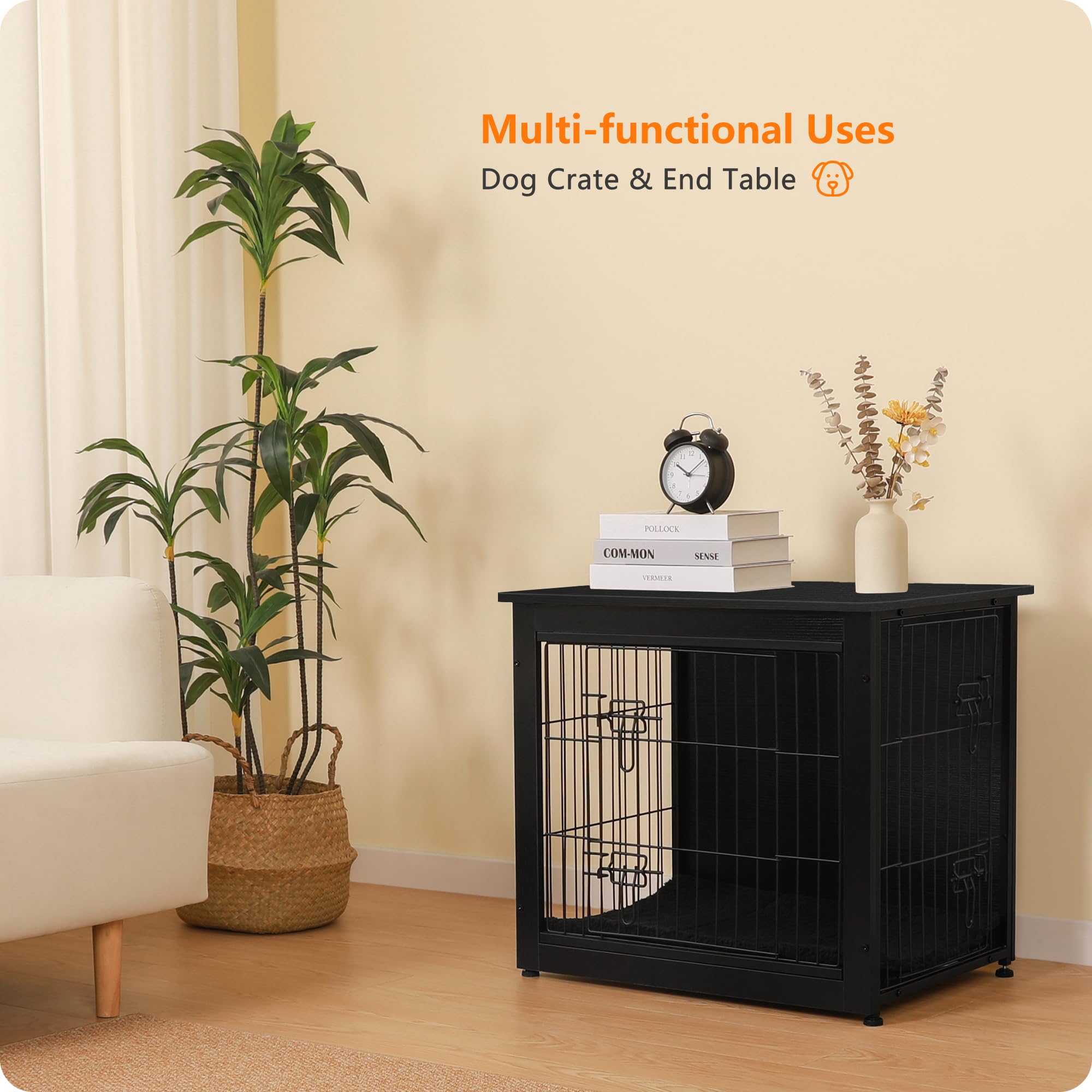 Dwanton dog crate furniture side-table use showcases dual function in living areas