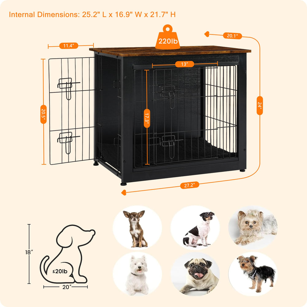 Dwanton kennel table top surface shown with decor items