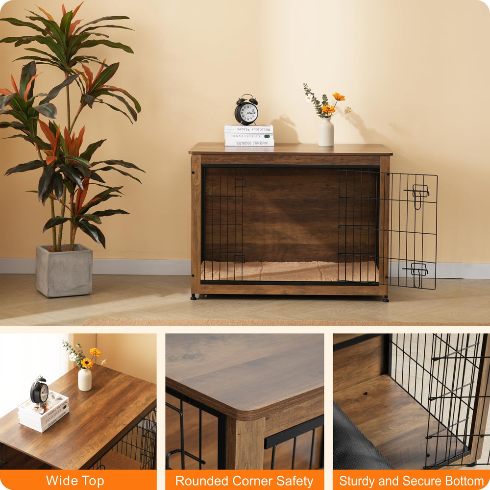 Dwanton large-size 38.5-inch crate fits bigger dogs comfortably.