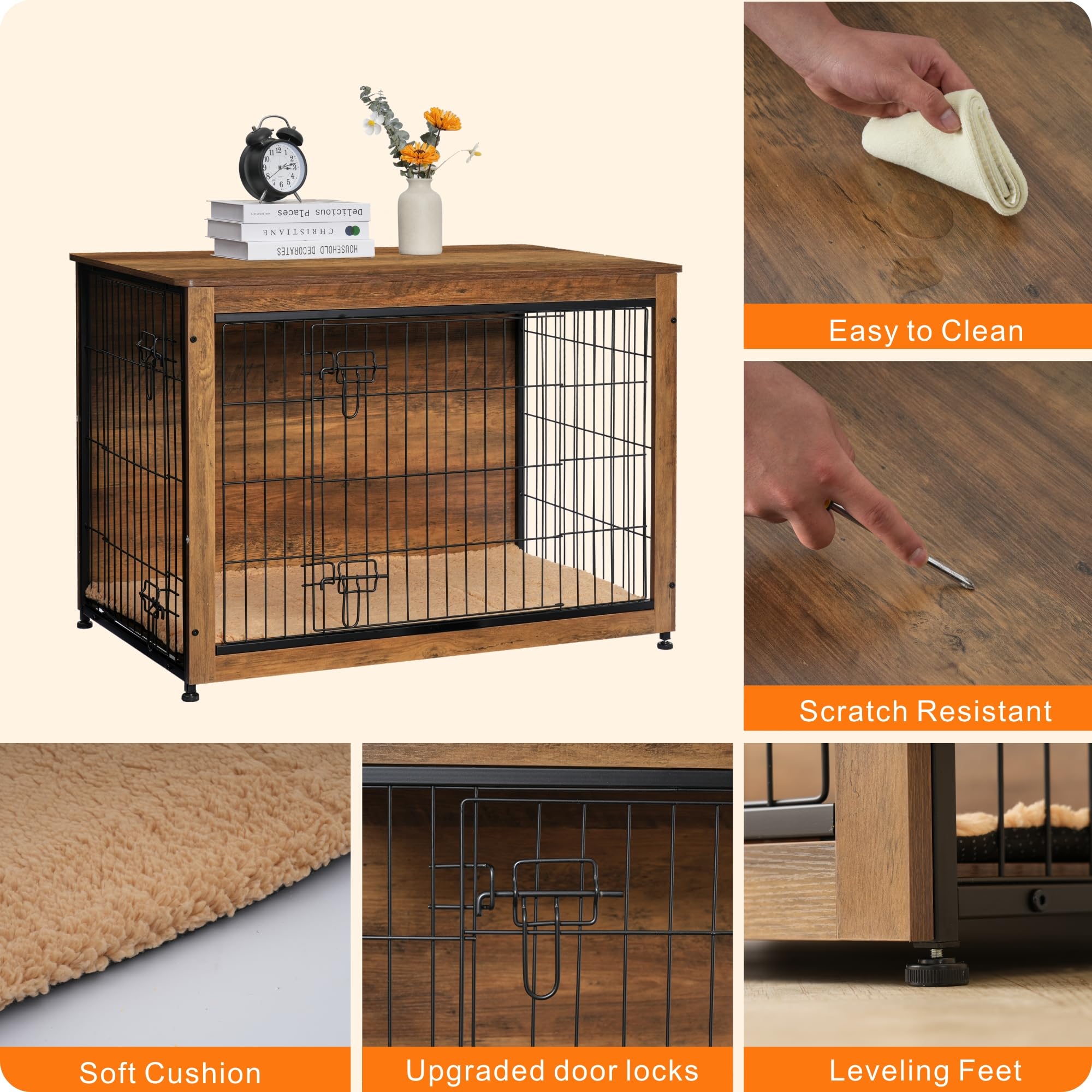 Dwanton wooden frame enhances durability and pet-safe construction.