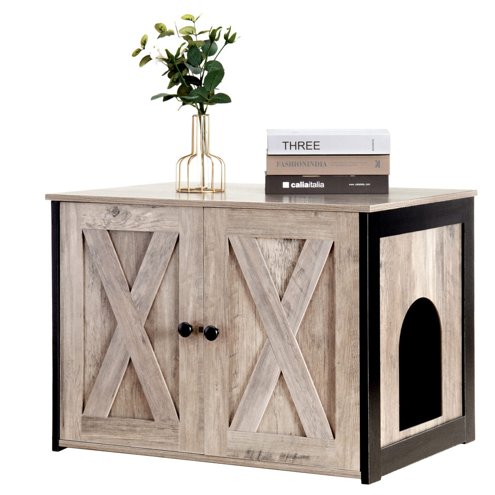 Dwanton Litter Box Enclosure assembly model shows simple setup steps and sturdy build.