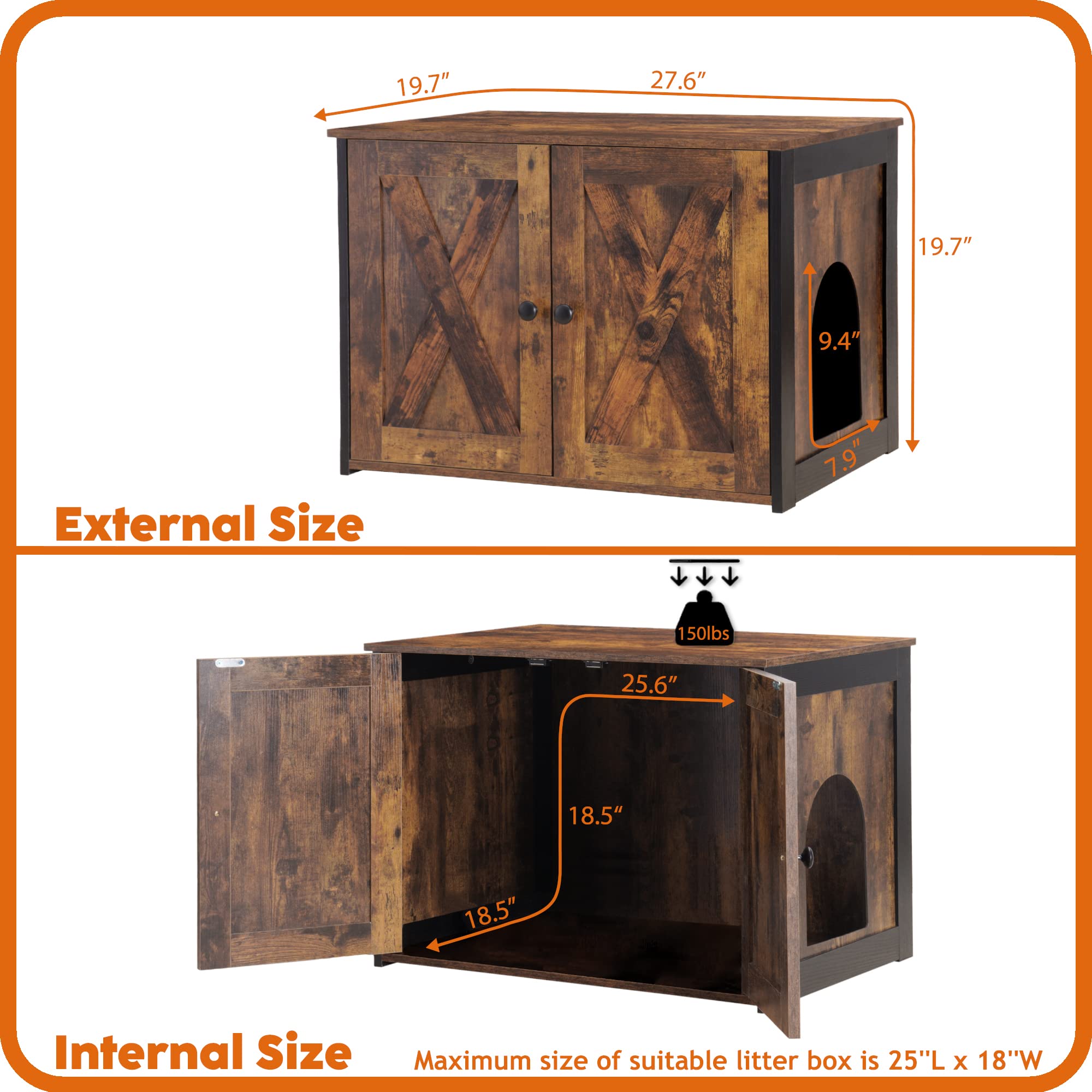 Dwanton Litter Box Enclosure end-table top doubles as surface.