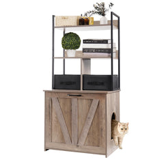 Dwanton litter box enclosure front view with hidden entrance for clean, odor-free living spaces.