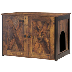 Dwanton Litter Box Enclosure front view shows hidden litter box with stylish furniture design.