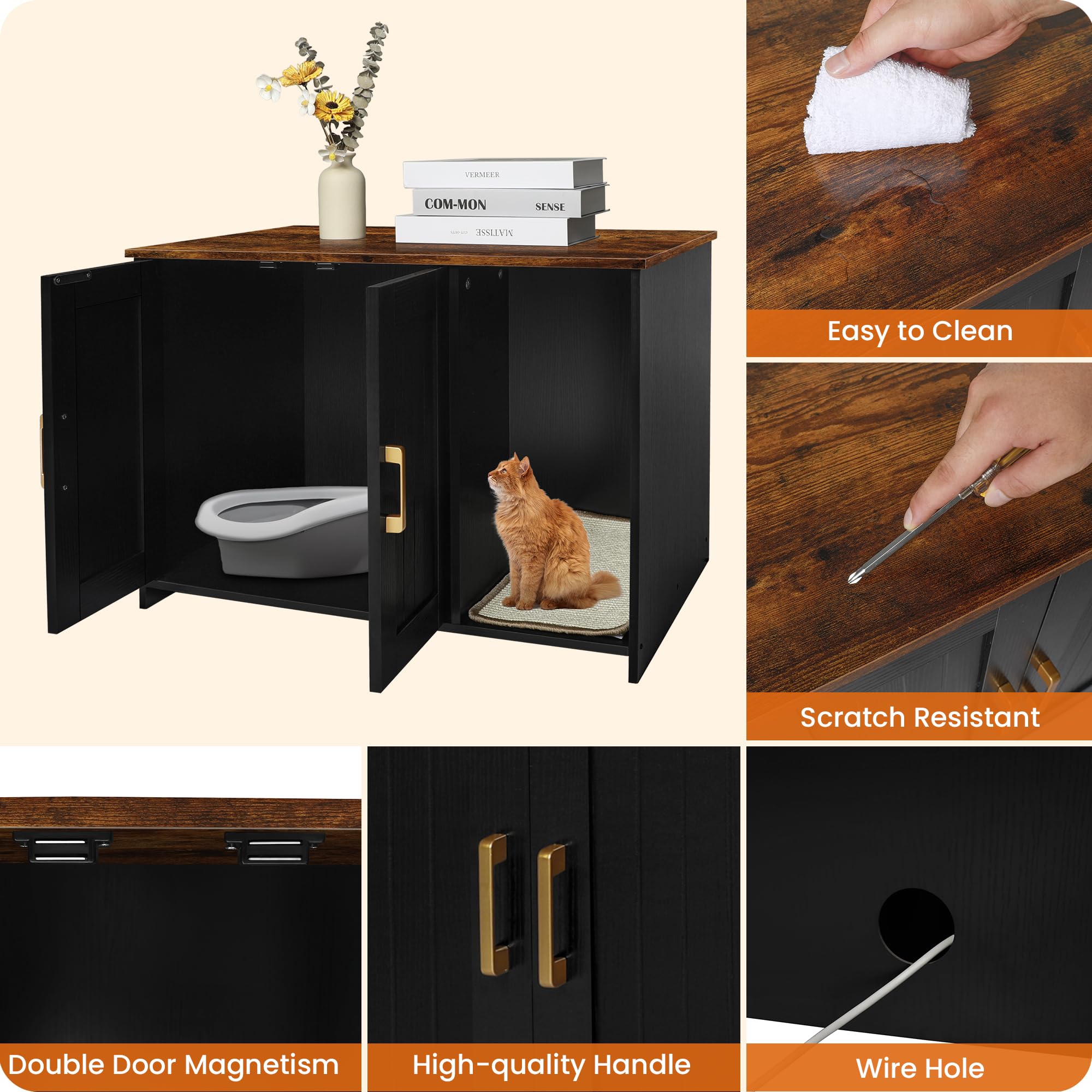 Dwanton interior space shows room for most litter boxes.