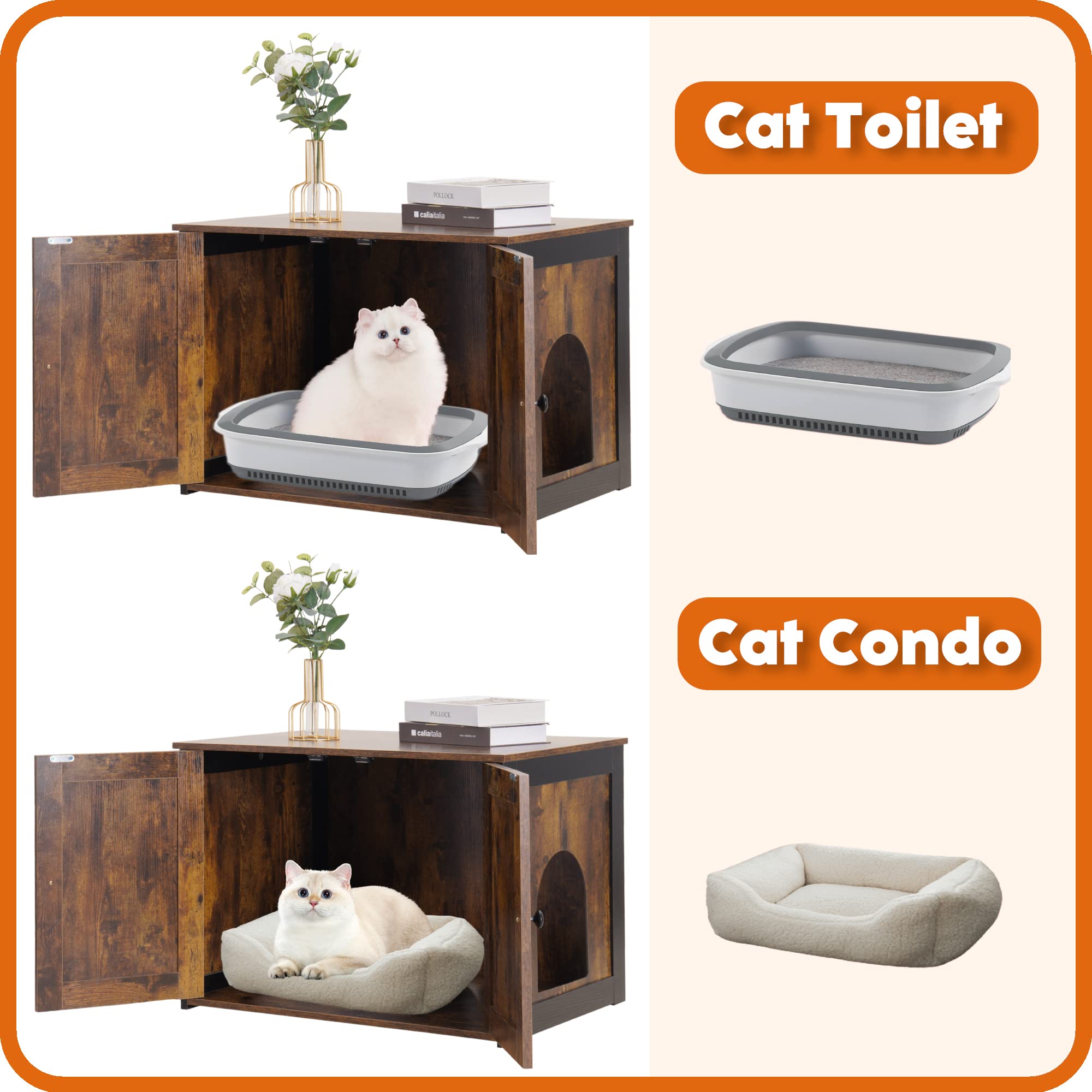 Dwanton Litter Box Enclosure room-style setup blends with decor.