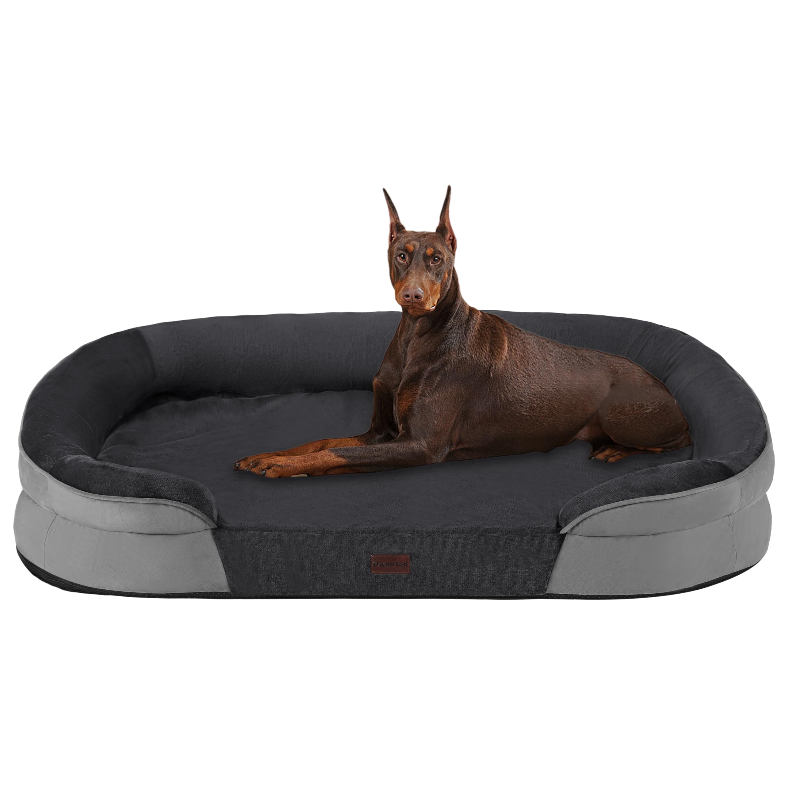 Dwanton 48-inch orthopedic dog bed with gel memory foam top for comfort