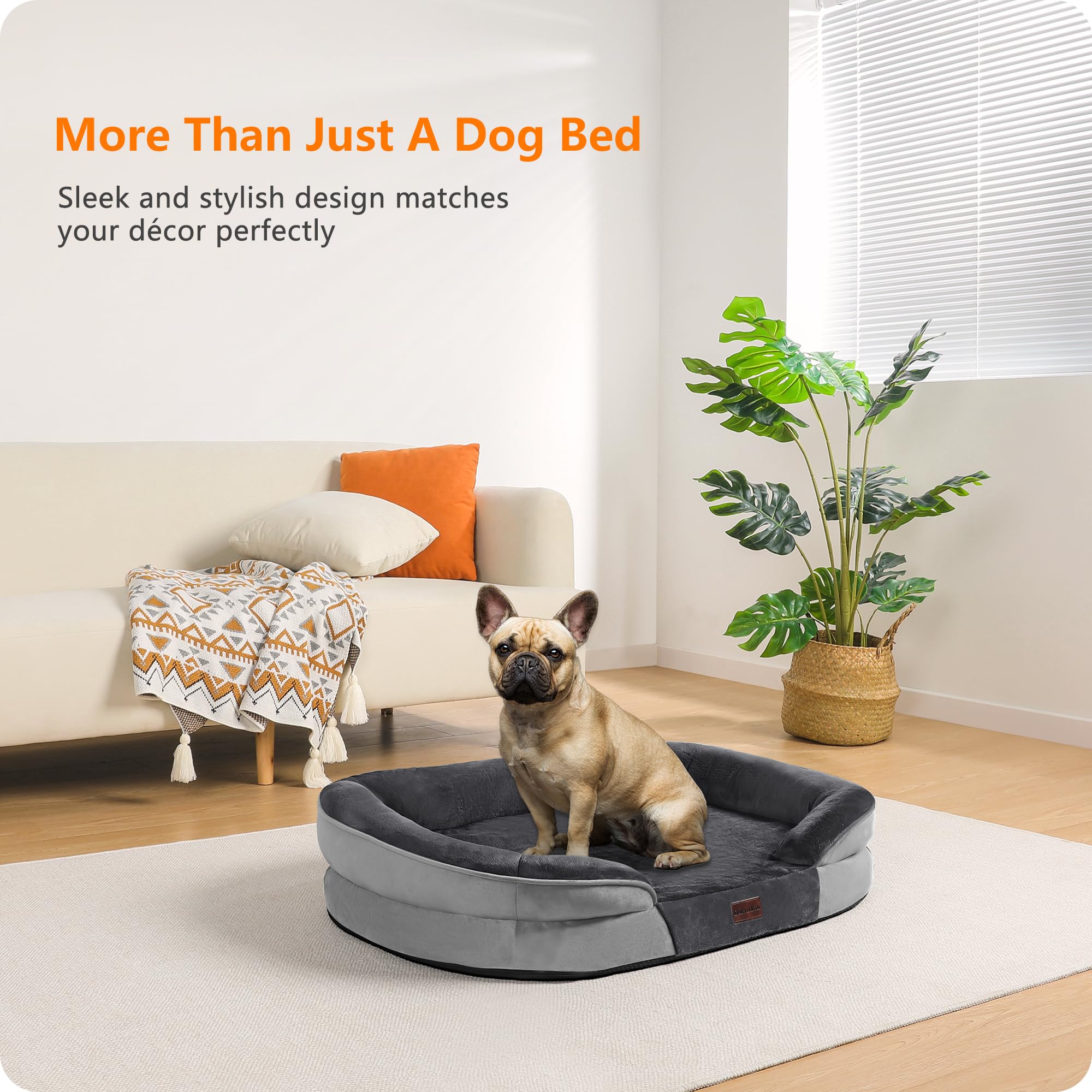 Dwanton dog bed waterproof cover protects foam from spills and accidents.