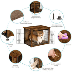 Dwanton wooden kennel table doubles as a sturdy end table.