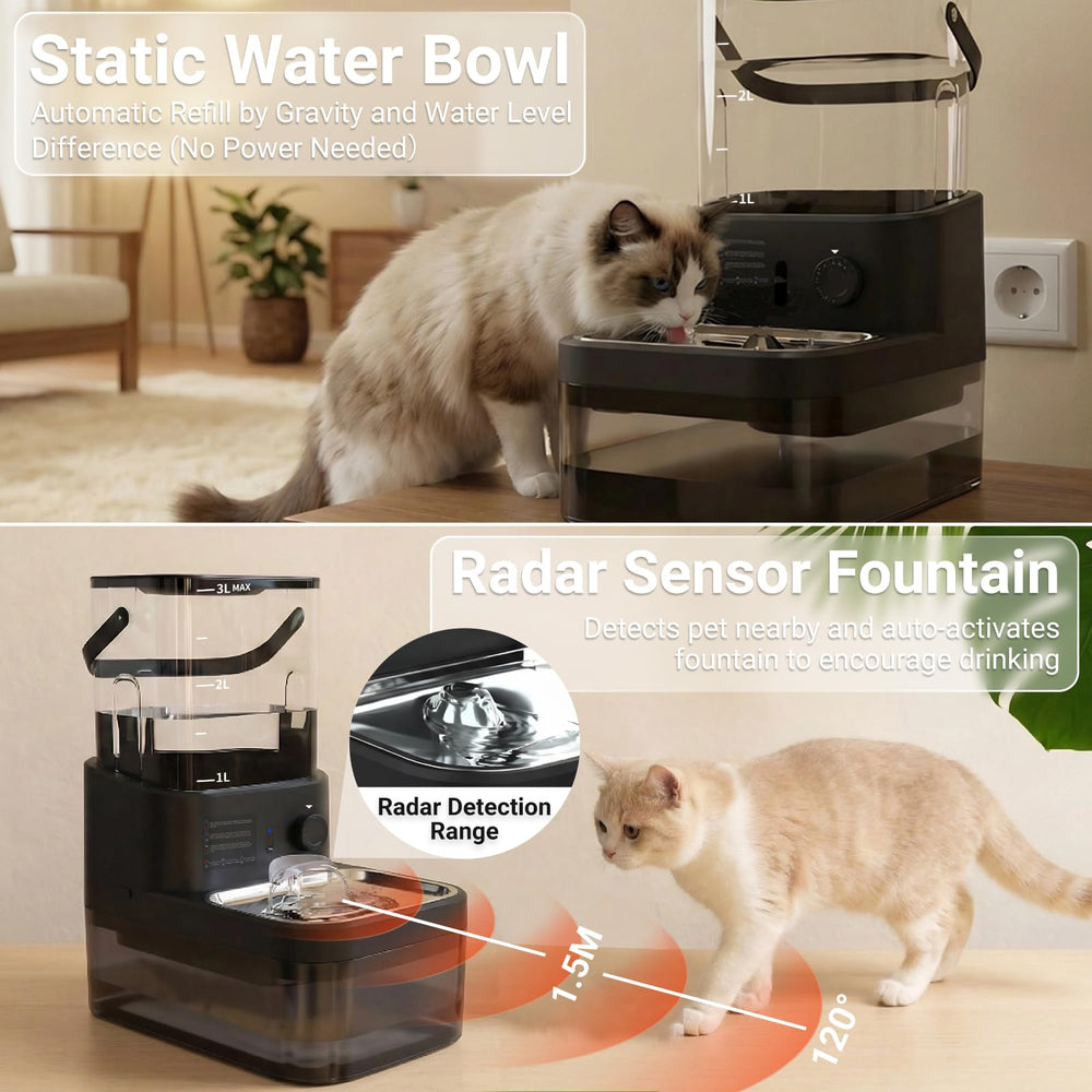 Dwarfuarm fountain battery compartment enables easy charging.