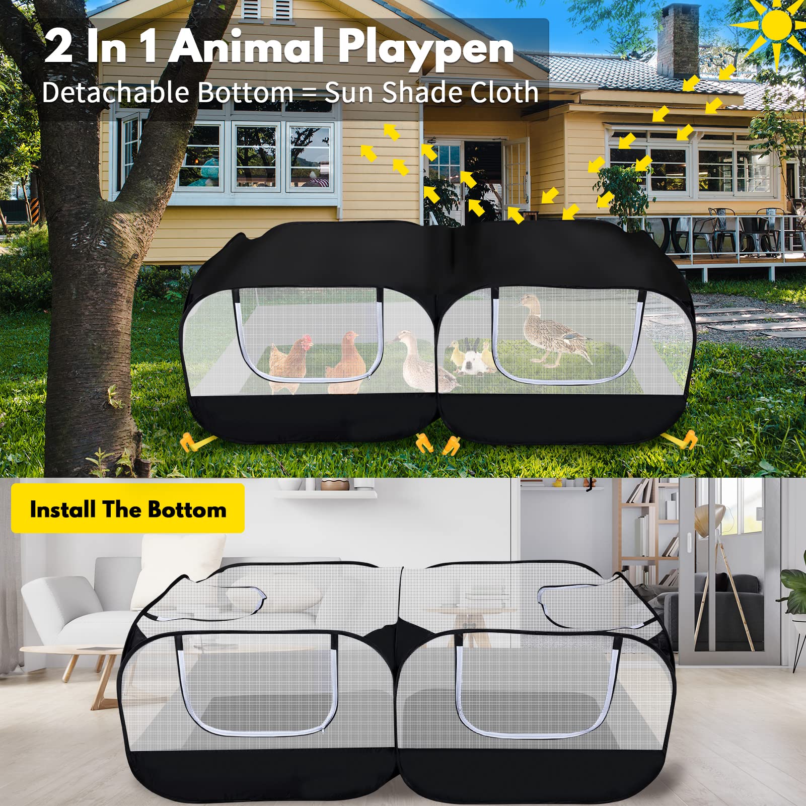 DWQEKD four zippered doors offer convenient top and side access