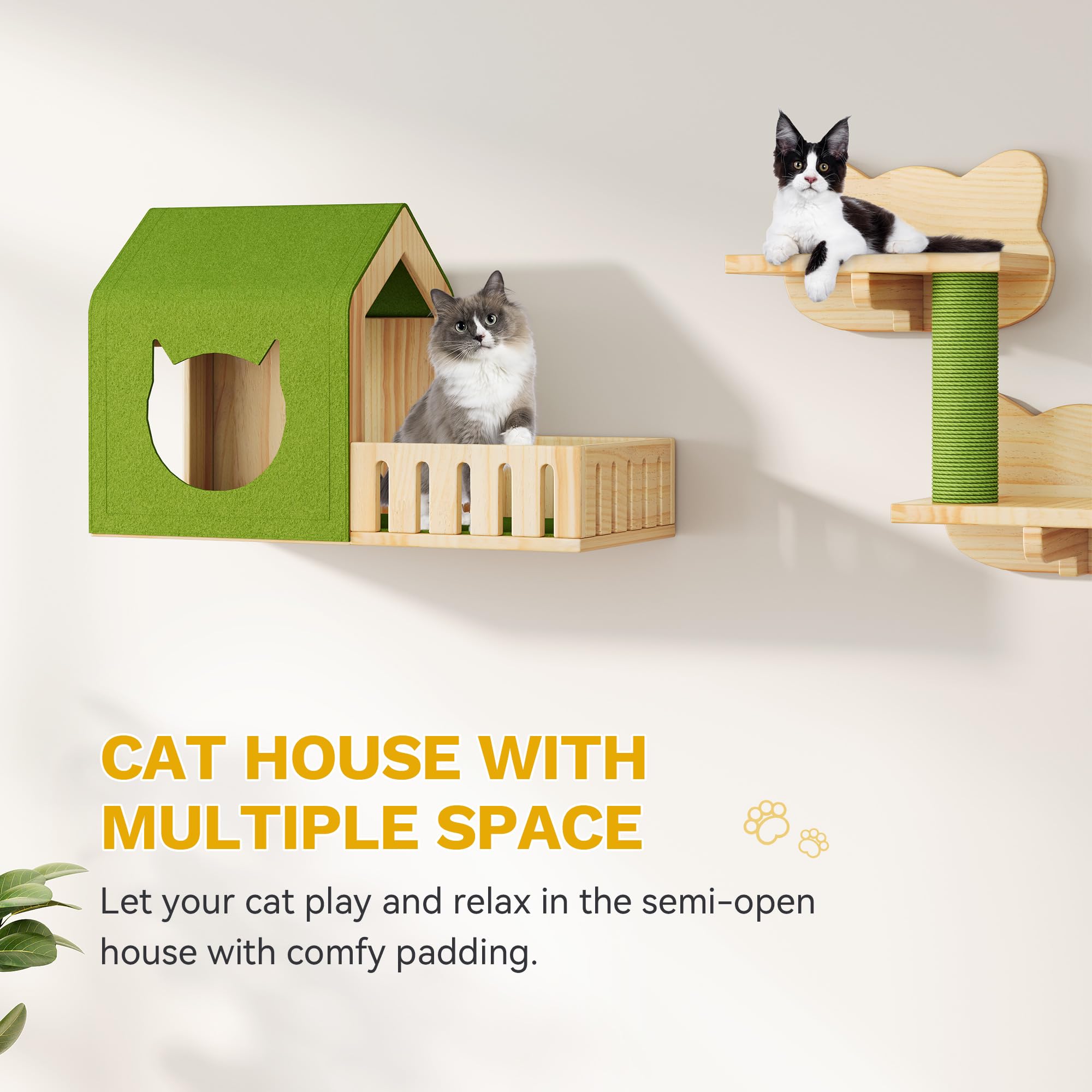 DWVO cozy cat house and steps provide private rest spots