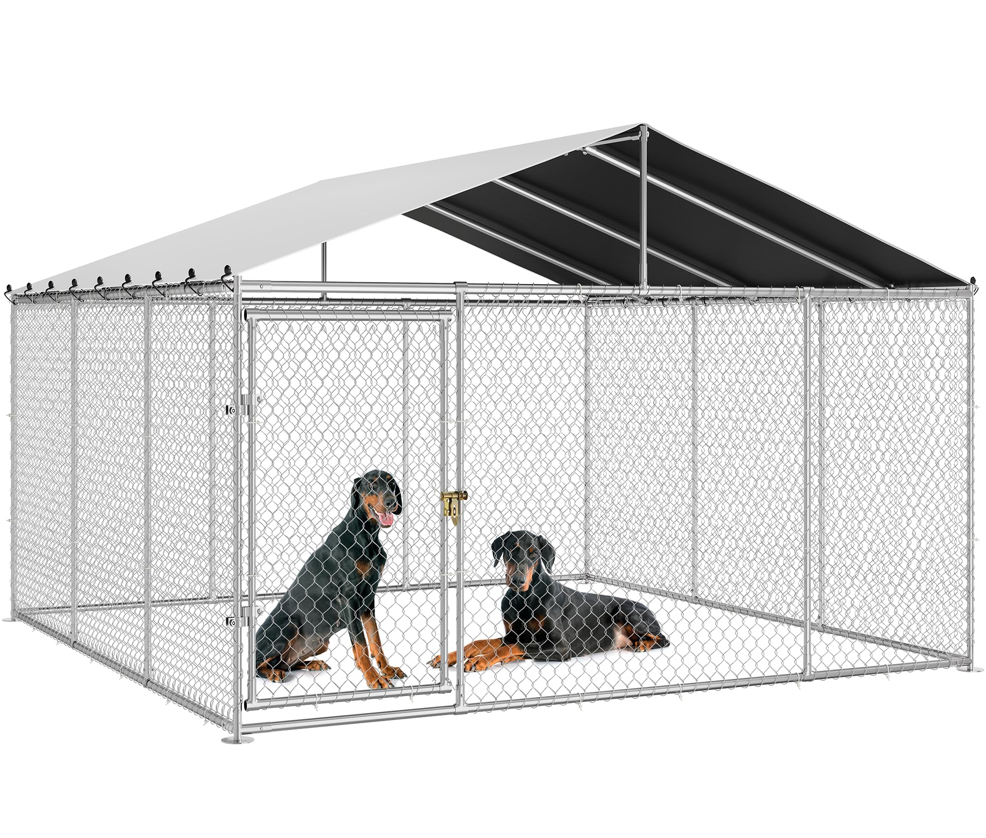 DWVO dog kennel with roof – sturdy outdoor shelter for all-weather use.