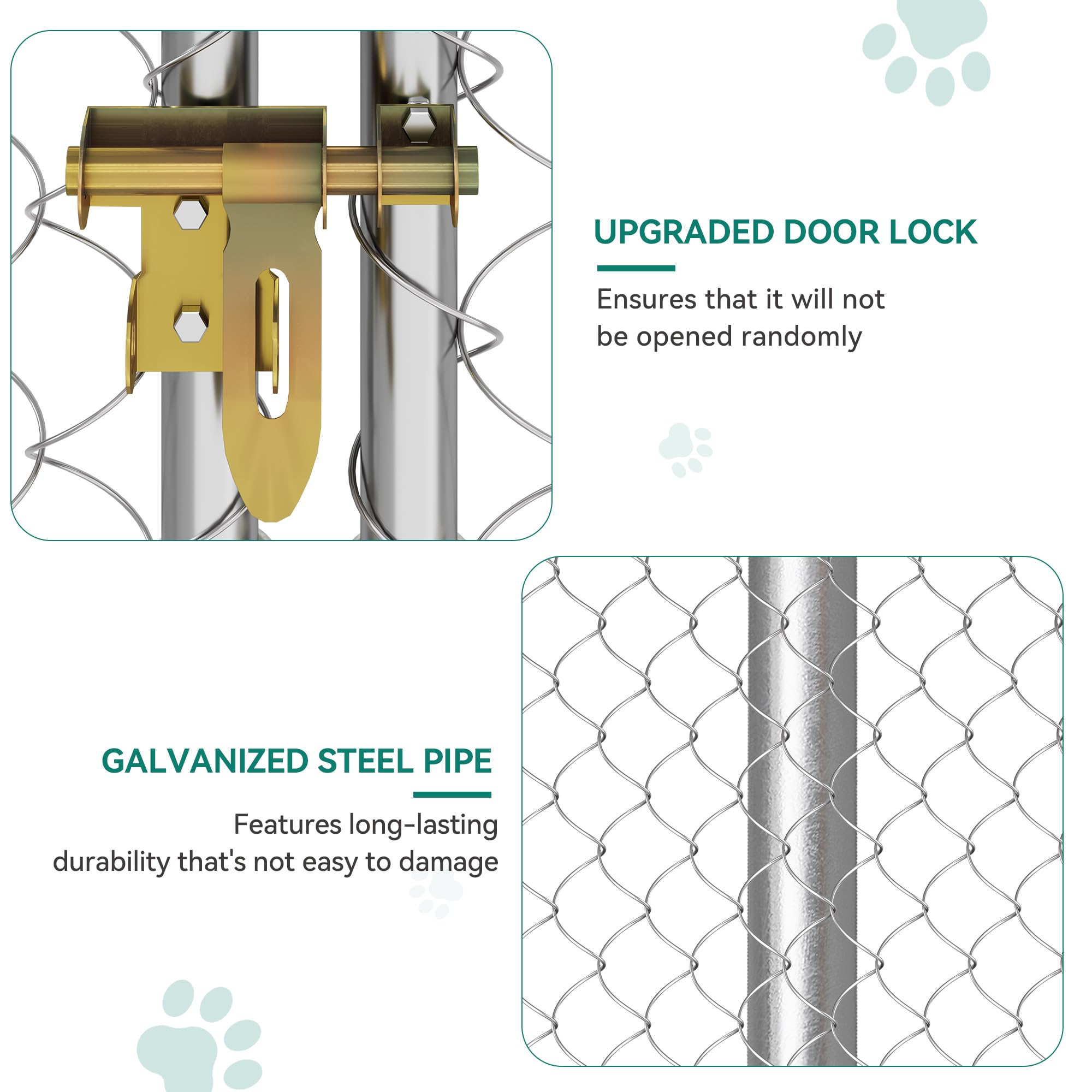 DWVO easy install dog enclosure with numbered parts for simple setup