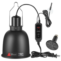 DXOPHIEX 5.5-inch reptile heat lamp with thermostat provides stable warmth for vivariums.
