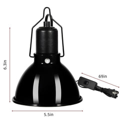 DXOPHIEX aluminum reflector dome enhances UVB/UVA light distribution for basking.