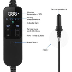 DXOPHIEX 100W ceramic heat emitter delivers steady heat without light disruption.