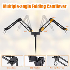 DXOPHIEX dual reptile lamp stand heavy base and 1-inch poles boost stability.